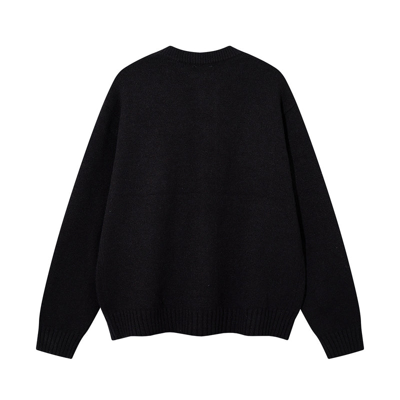 Gothic Embroidered Fringe Knit Cardigan Sweater – Oversized Button-Up