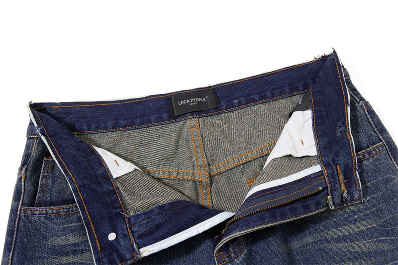 Vaqueros acampanados de pierna ancha para hombre – Denim vintage lavado y desgastado