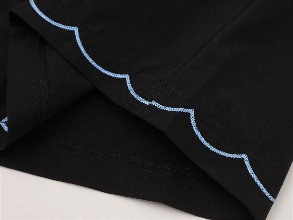 Abstract Greyhound Embroidered Short Sleeve Shirt – Oversized Casual Streetwear