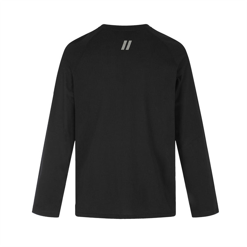 T-shirt homme à manches longues avec motif de lettres cyrilliques – col rond et coupe décontractée
