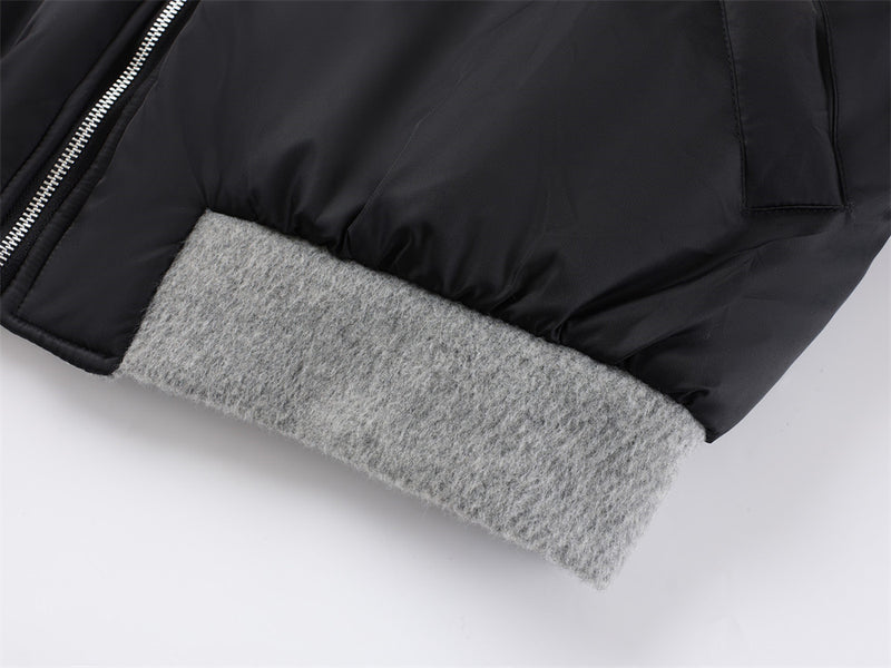 Men's Bomber Jacket Oversized MA-1 Flight Jacket with Ribbed Trim