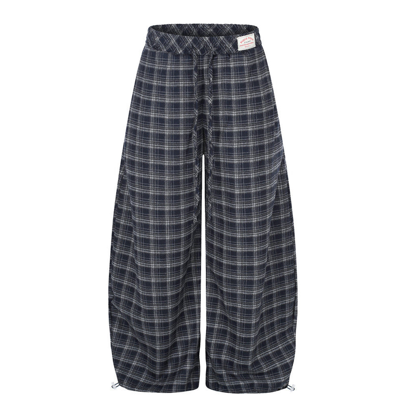 Plaid Wide-Leg Baggy Pants – Oversized Retro Streetwear Trousers