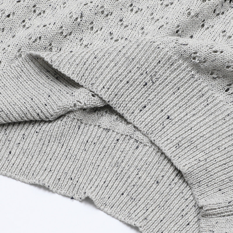 Cat Jacquard Polo Collar Openwork Knit Sweater – Unisex Korean Style