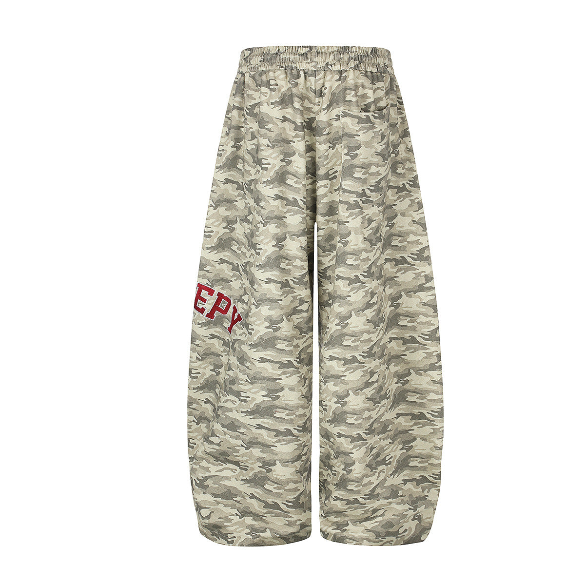 Pantalones de chándal camuflaje de pierna ancha con estrellas bordadas y gráfico 680