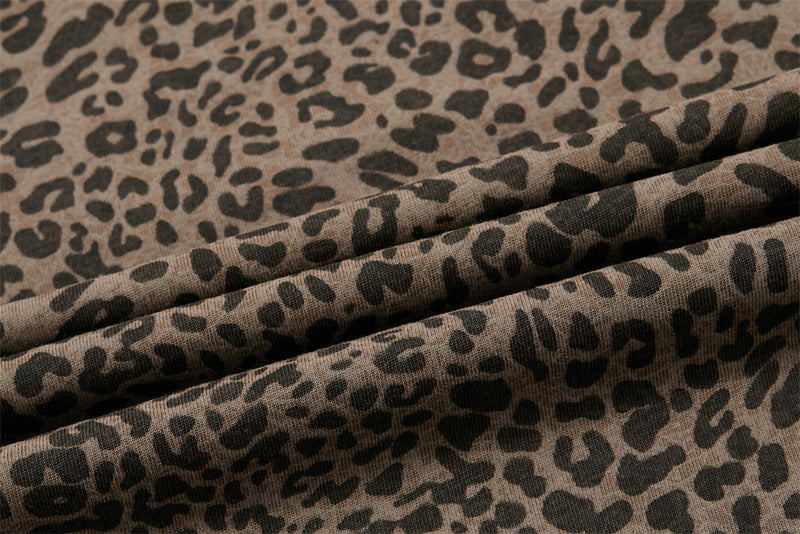 Mafa Vintage Leopard Print Short Sleeve Polo Shirt