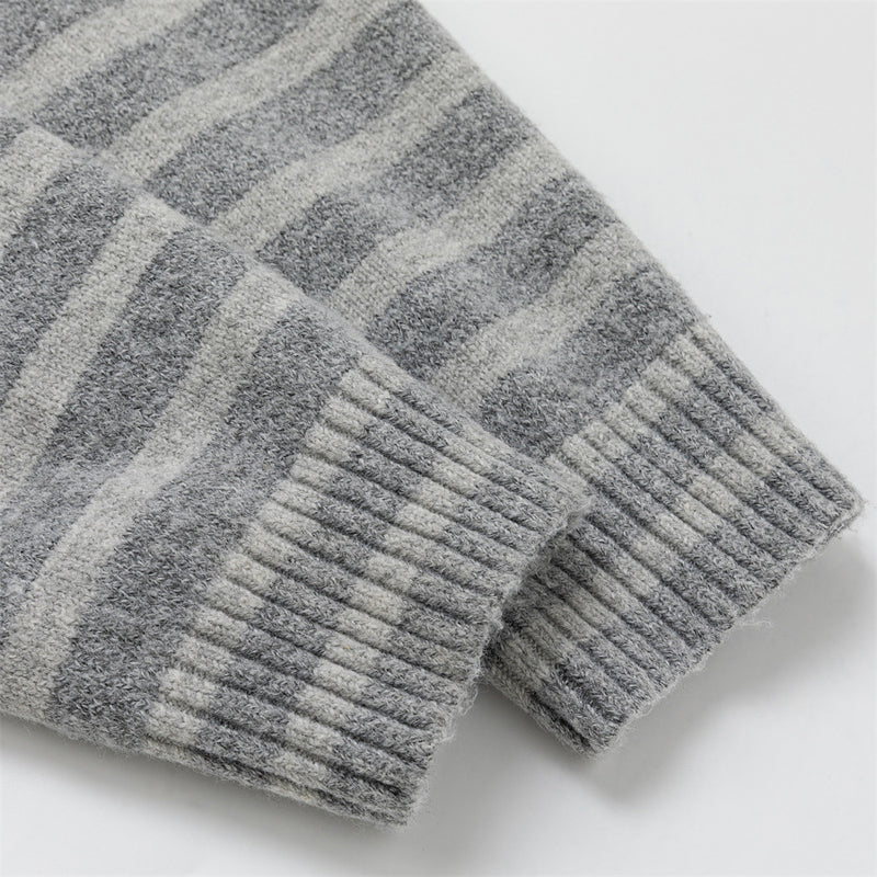 Striped Hooded Knit Cardigan Sweater – Relaxed Fit Button-Front