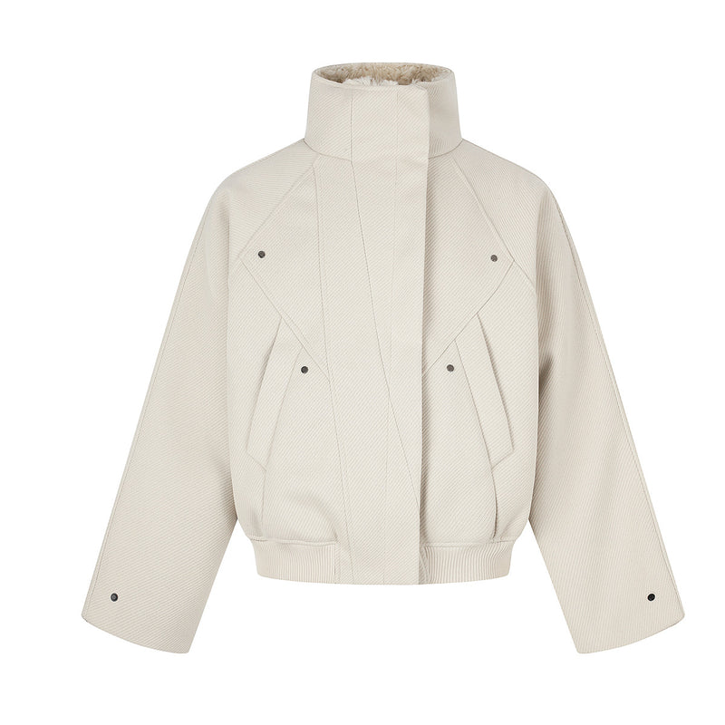 Men's Oversized Bomber Jacket with Sherpa Collar – Padded Winter Coat