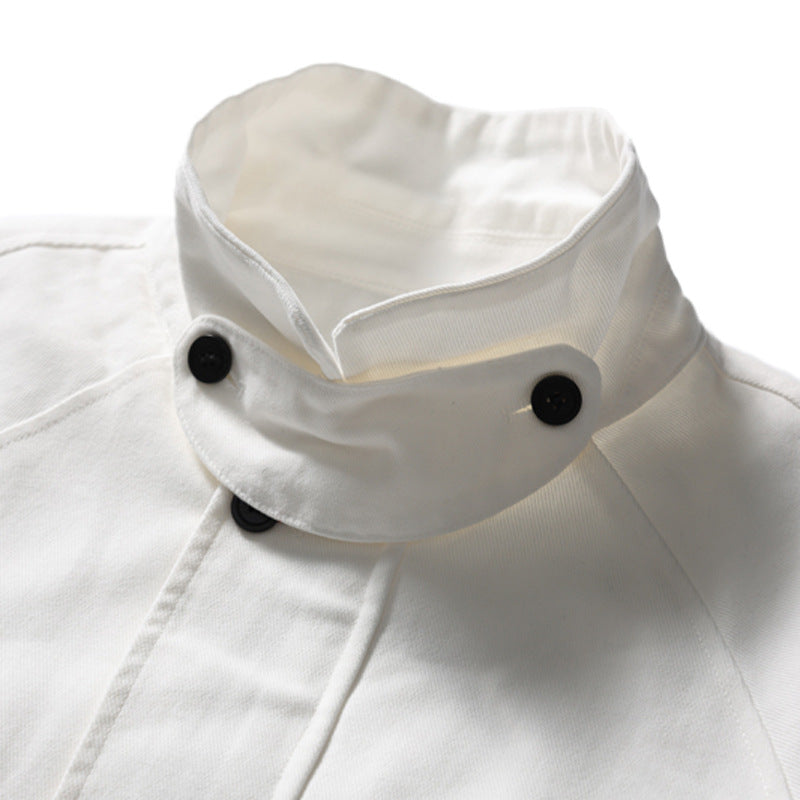 Oversized Workwear Bomber Jacket – Relaxed Fit Button-Up Outerwear