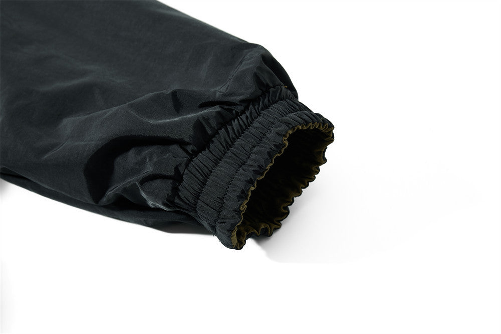 Reversible Oversized Bomber Jacket – Contrast Collar, Dual-Wear Workwear Style