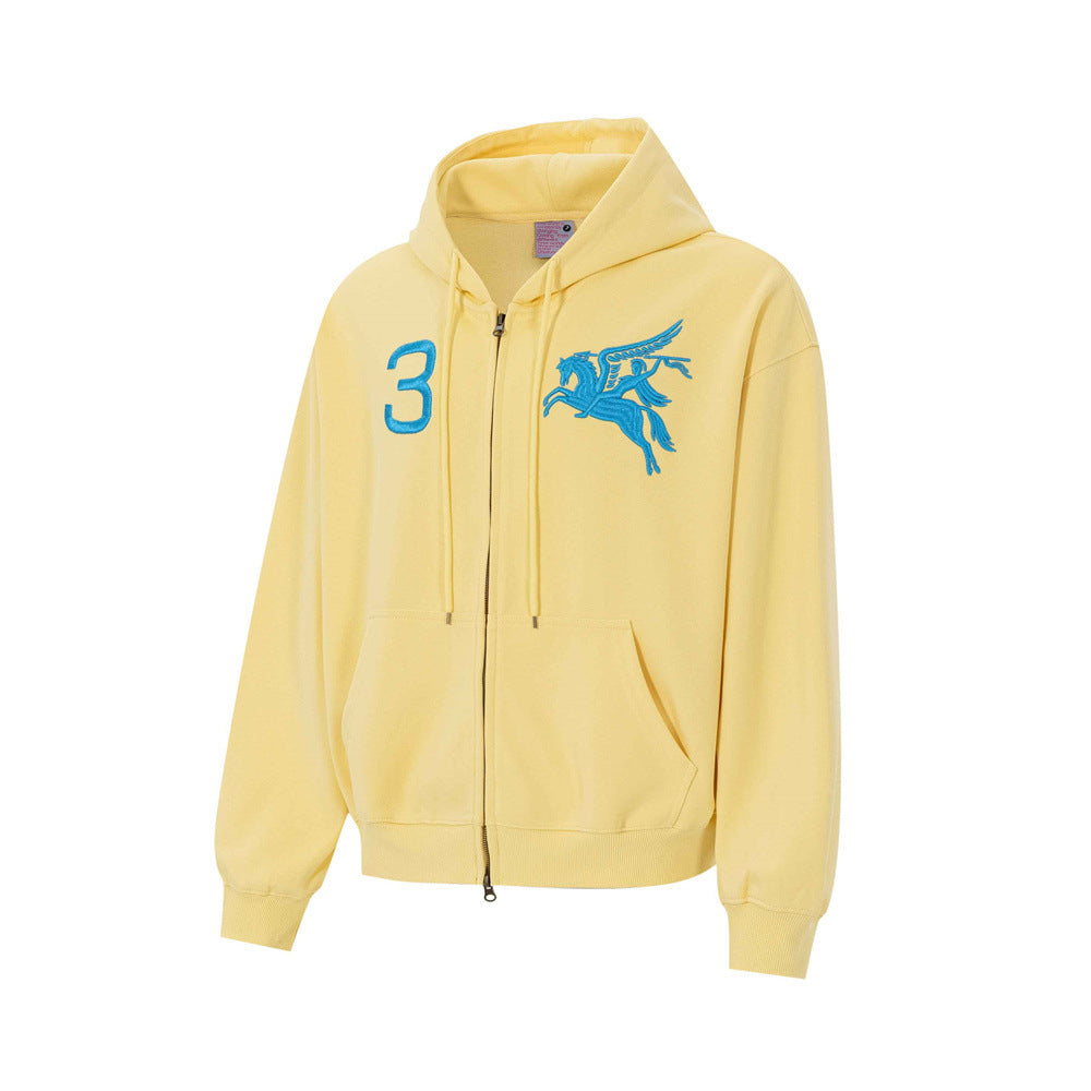 Sweat à capuche zippé brodé Pegasus – Streetwear américain numéro 3