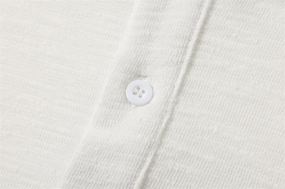 Men's Long Sleeve Henley Shirt – Relaxed Fit Graphic Pocket Top in White