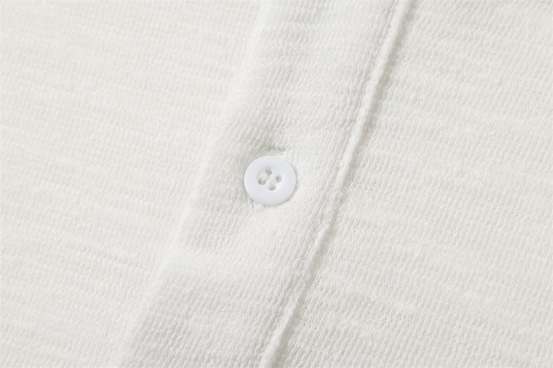 Men's Long Sleeve Henley Shirt – Relaxed Fit Graphic Pocket Top in White