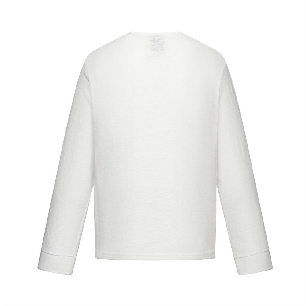 T-shirt homme oversize à manches longues – Imprimé script hip-hop, blanc