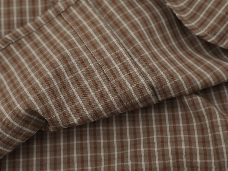 Plaid Long Sleeve Shirt with Varsity Graphic Print – Oversized Relaxed Fit