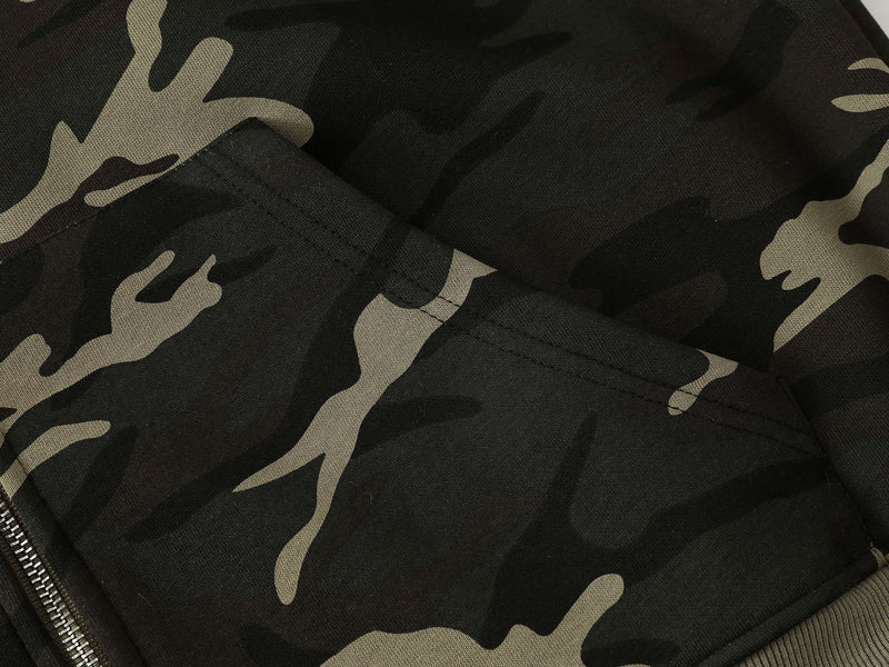 Zip-Hoodie mit Drachenemblem – Oversized Streetwear in Camo & Schwarz