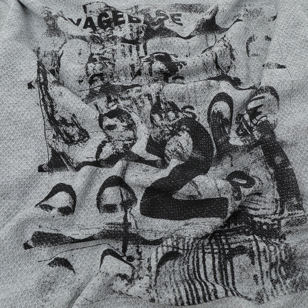 Faux-Layered Long Sleeve Graphic Tee – SAVAGEBASE Portrait Print, Men's