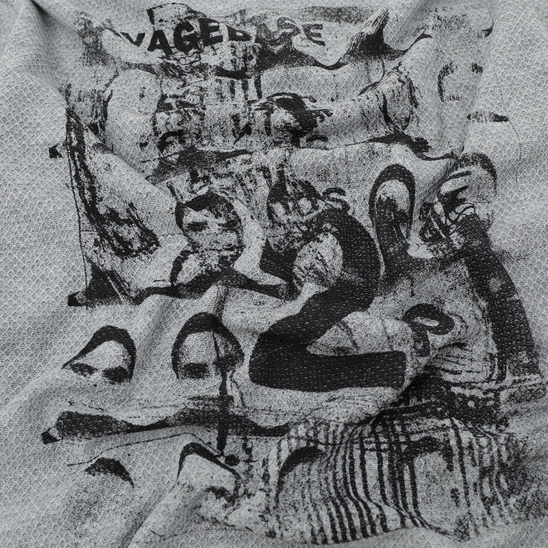 Faux-Layered Long Sleeve Graphic Tee – SAVAGEBASE Portrait Print, Men's