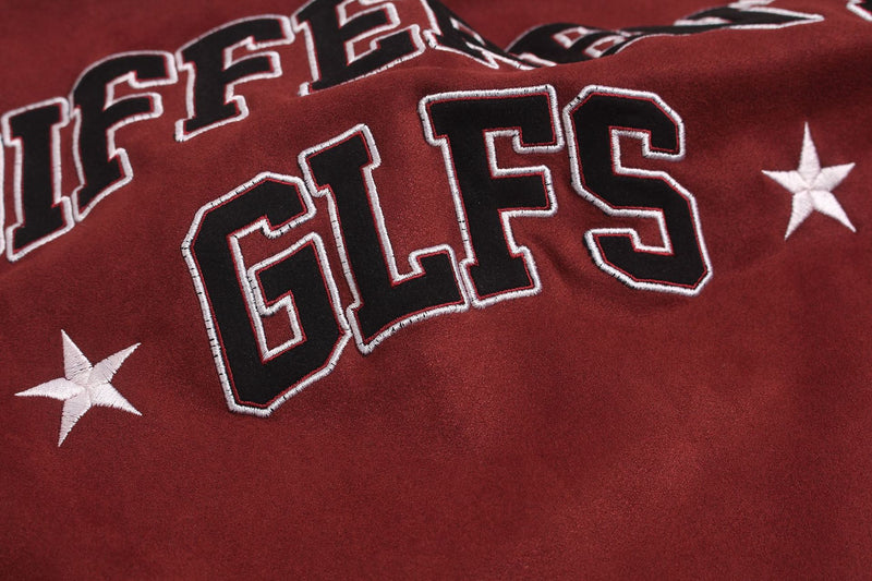 Langarmshirt mit Veloursleder-Textur – Collegiate-Arch-Aufdruck DIFFERENT GLFS