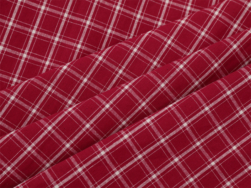 Mens Red Button Up Shirt Plaid Star Patch Long Sleeve Oversized Flannel