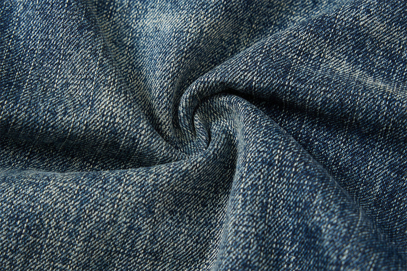 Wide-Leg Washed Distressed Jeans – Men's Vintage American Streetwear