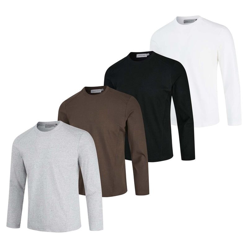 Men's Long Sleeve Crew Neck T-Shirt – Slim Fit Raglan Shoulder Tee