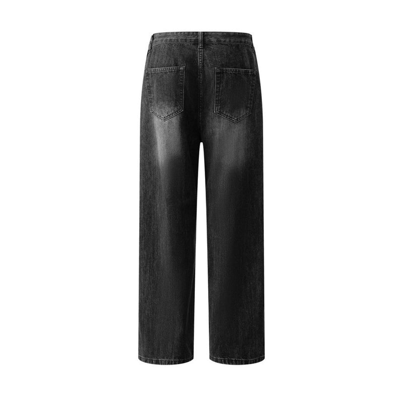 Baggy Black Jeans Men – Wide Leg Vintage Washed Straight Denim Pants