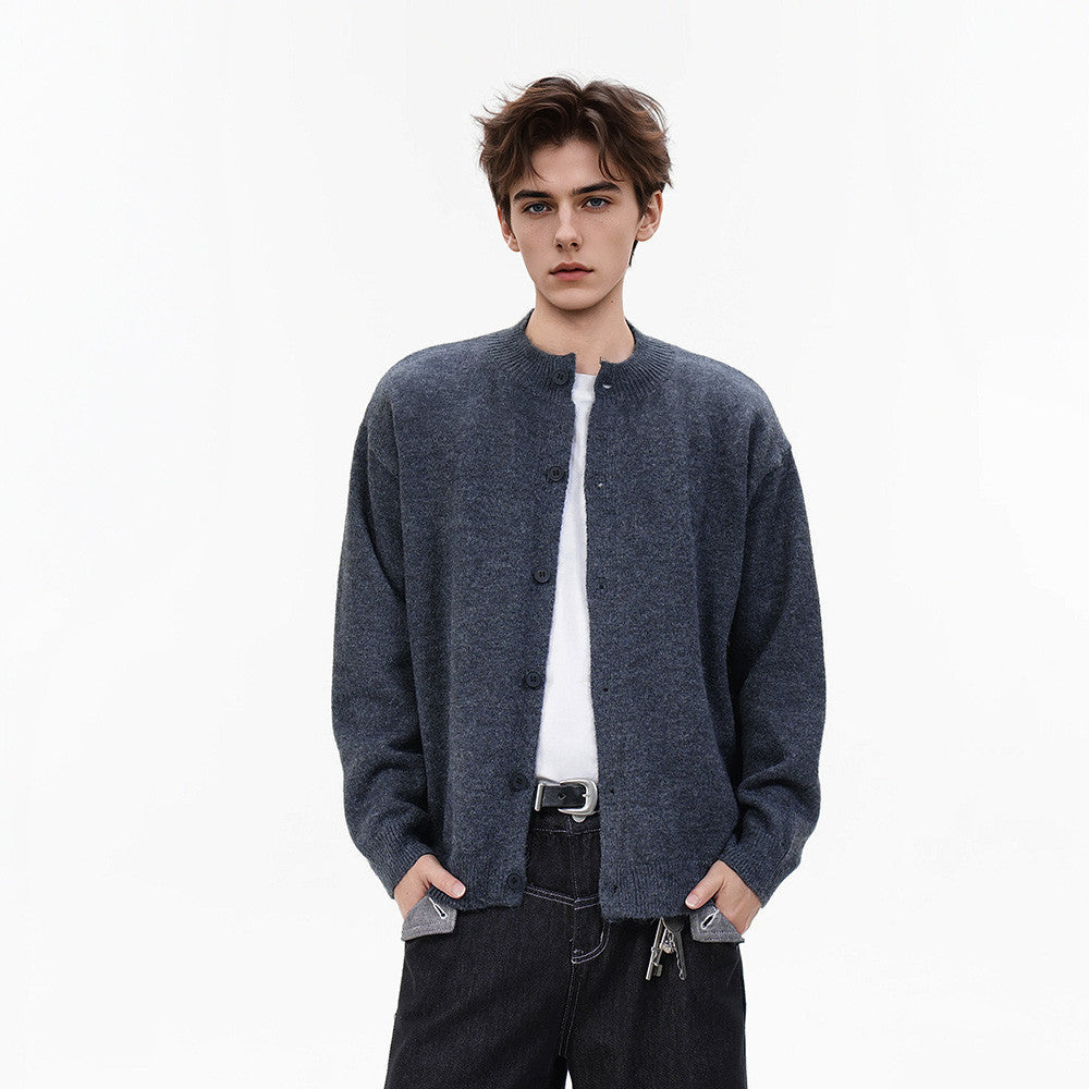 Gilet-pull boutonné oversize en maille pour homme