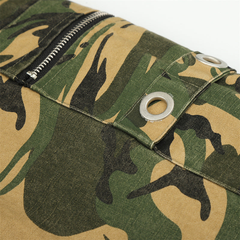 Camo Hooded Bomber Jacket – Men's Oversized Padded Flight Coat
