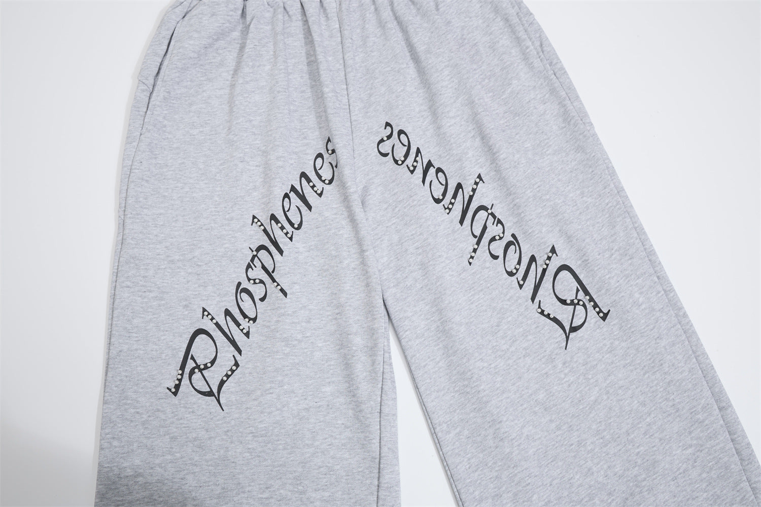 Pantalon de survêtement à jambes larges avec imprimé gothique – Pantalon molletonné baggy hip-hop