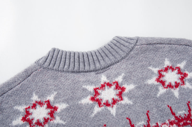 Fair Isle Jacquard Knit Cardigan Sweater – Vintage Christmas Pattern