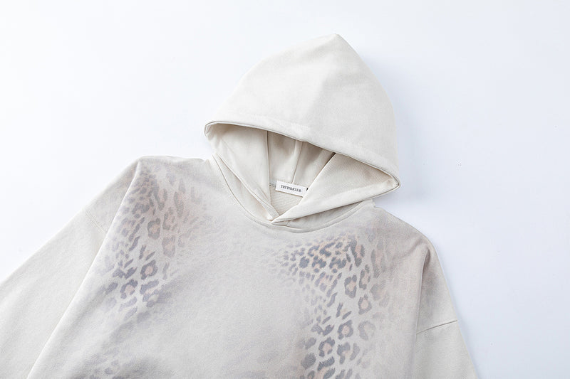 Hoodie oversize à imprimé léopard dégradé – Sweat streetwear homme et femme