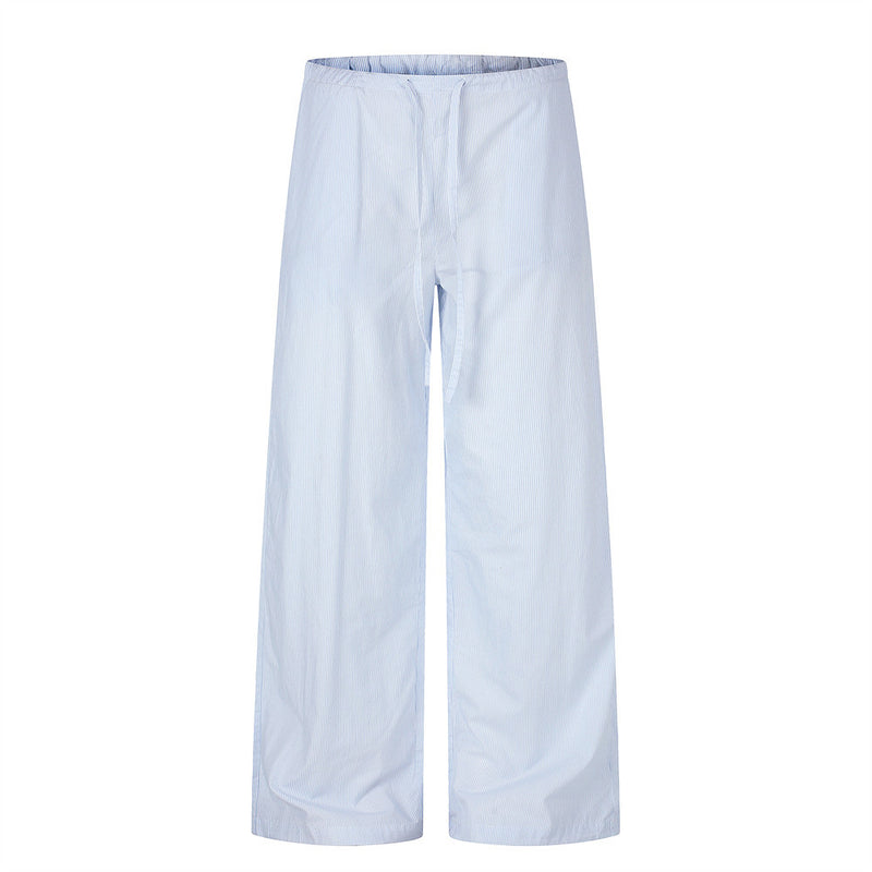 Wide-Leg Striped Trousers – Men's Relaxed Fit Straight-Cut Pants