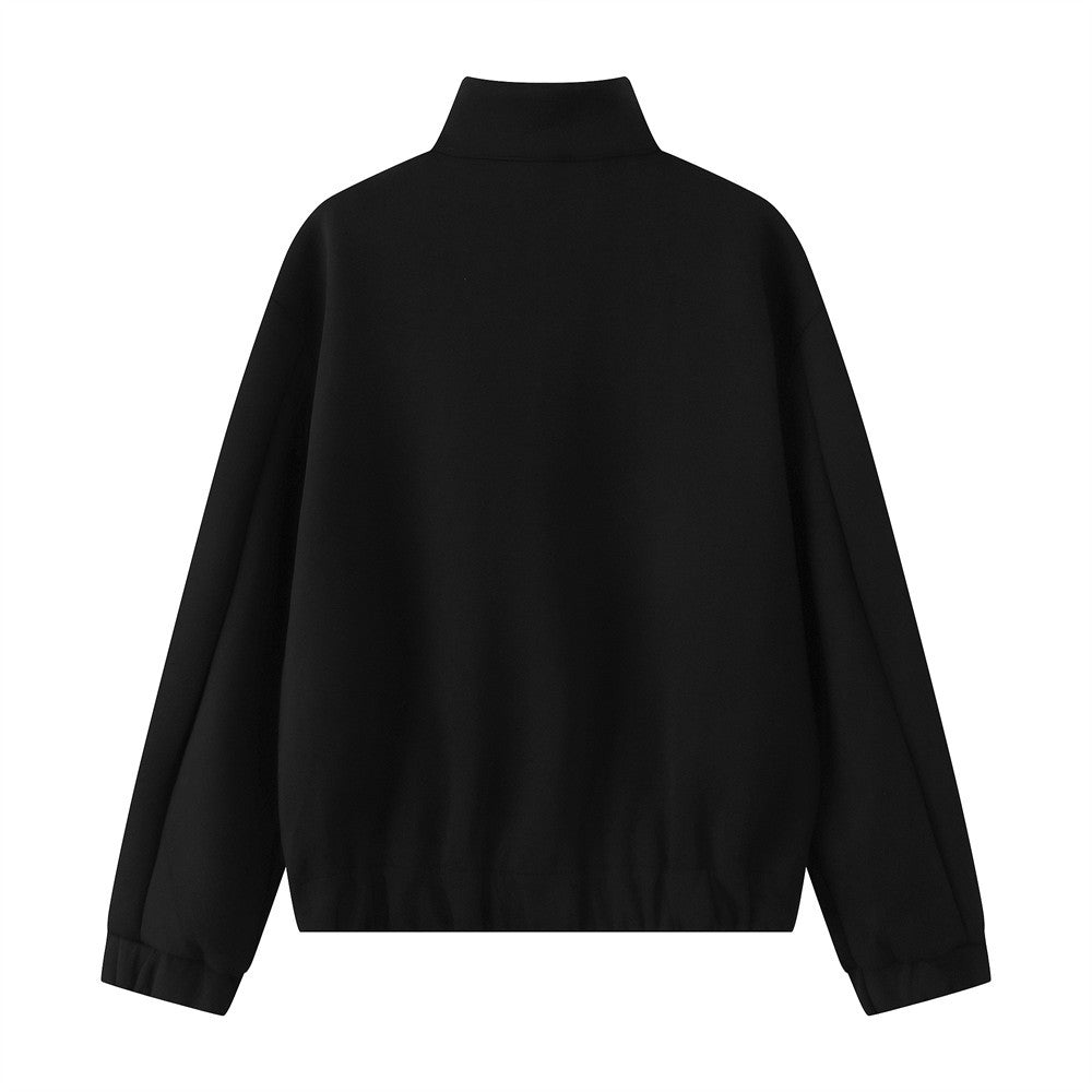Sweat-shirt homme à col montant et quart de zip – Coupe oversize