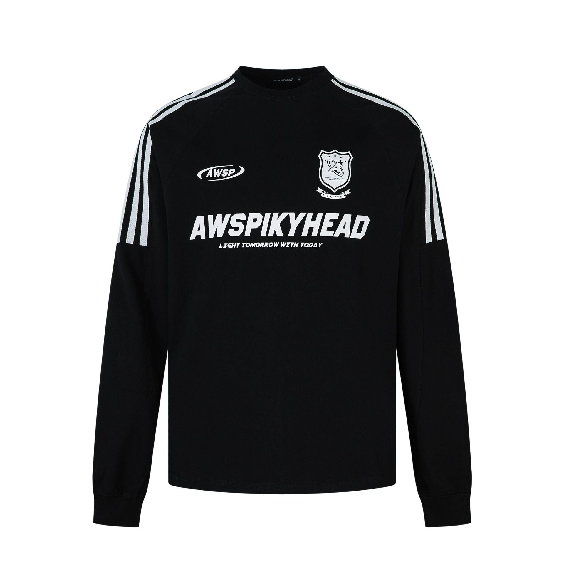 T-shirt à manches longues style football AWSPIKYHEAD – Col rond à rayures