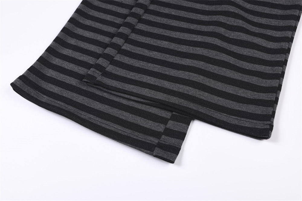 Pantalon de survêtement rayé à jambes larges – Homme, imprimé patchwork graphique punk, coupe droite décontractée