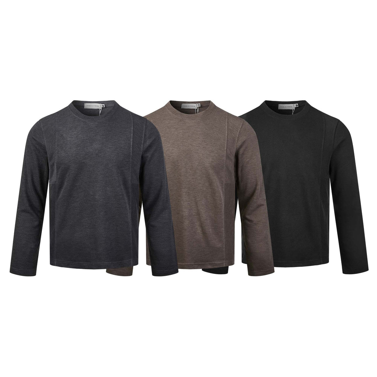 Men's Long Sleeve Crew Neck Shirt – Relaxed Fit Solid Tee