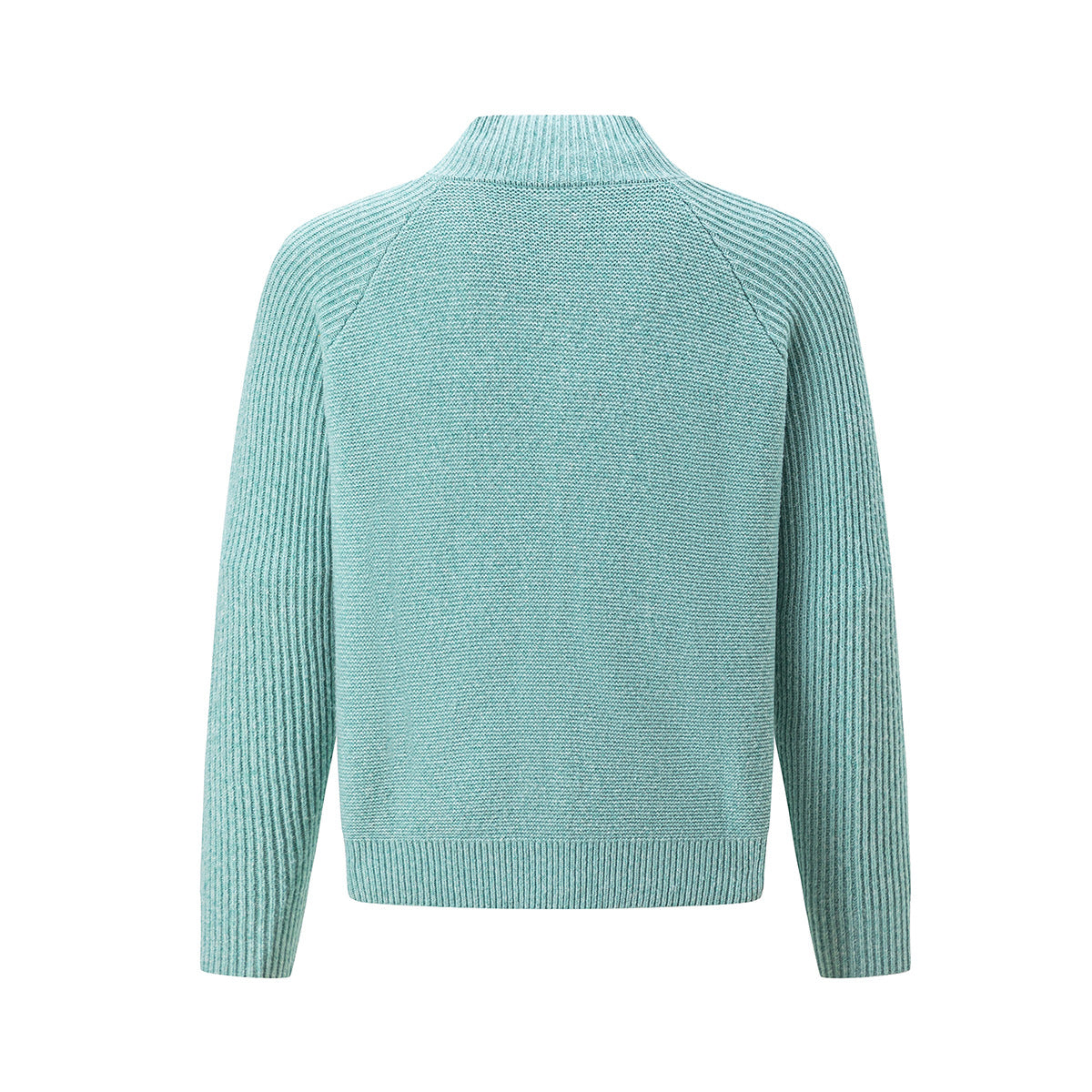 Mock Neck Knit Cardigan Sweater with Toggle Buttons