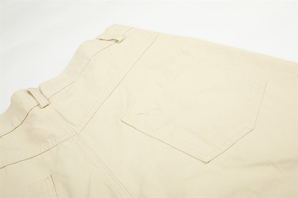 Star Embroidered Wide-Leg Cargo Shorts – Y2K High Street Streetwear