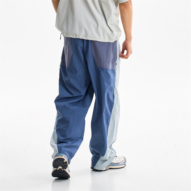 Wide-Leg Colorblock Track Pants – Relaxed Fit Outdoor Sport Trousers