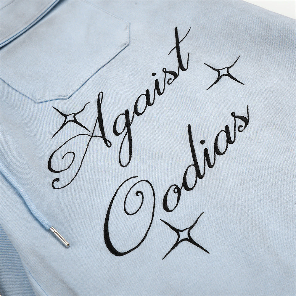 Pantalon de survêtement en velours côtelé à jambes larges avec imprimé script et poches cargo