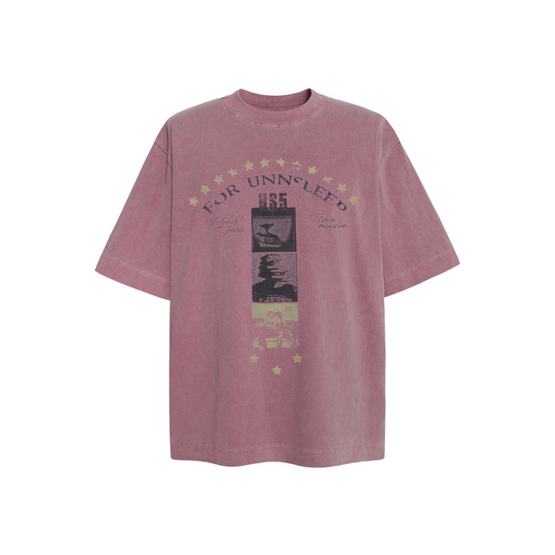 Oversized Graphic Washed T-Shirt – Vintage Street Style Short Sleeve Tee