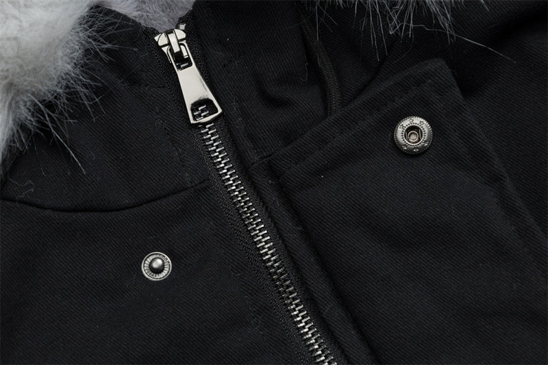 Veste matelassée à capuche et col en fourrure – Parka d’hiver oversize