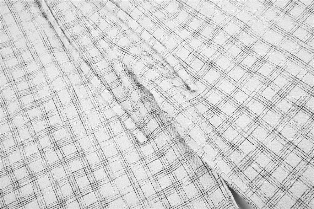 Plaid Wide-Leg Pants – Men's Straight-Fit Casual Trousers