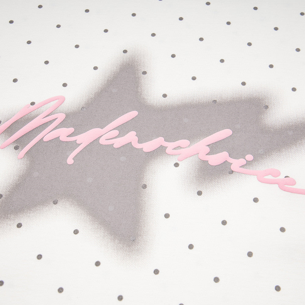 Polka Dot Star Graphic Oversized T-Shirt | Streetwear Crew Neck Tee