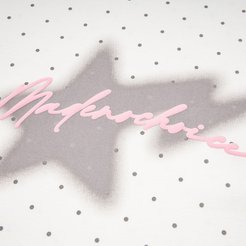 Polka Dot Star Graphic Oversized T-Shirt | Streetwear Crew Neck Tee