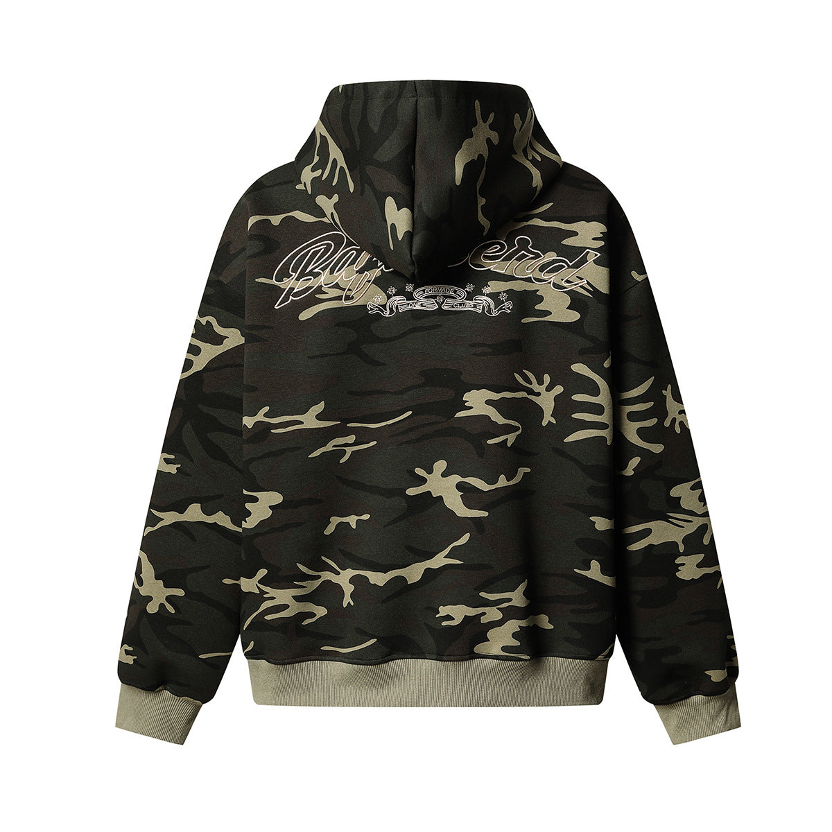Zip-Hoodie mit Drachenemblem – Oversized Streetwear in Camo & Schwarz
