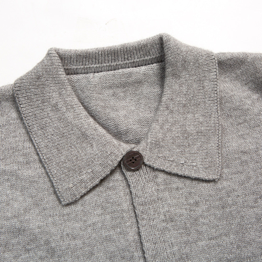 Herren-Strickcardigan mit Knopfleiste und Kentkragen