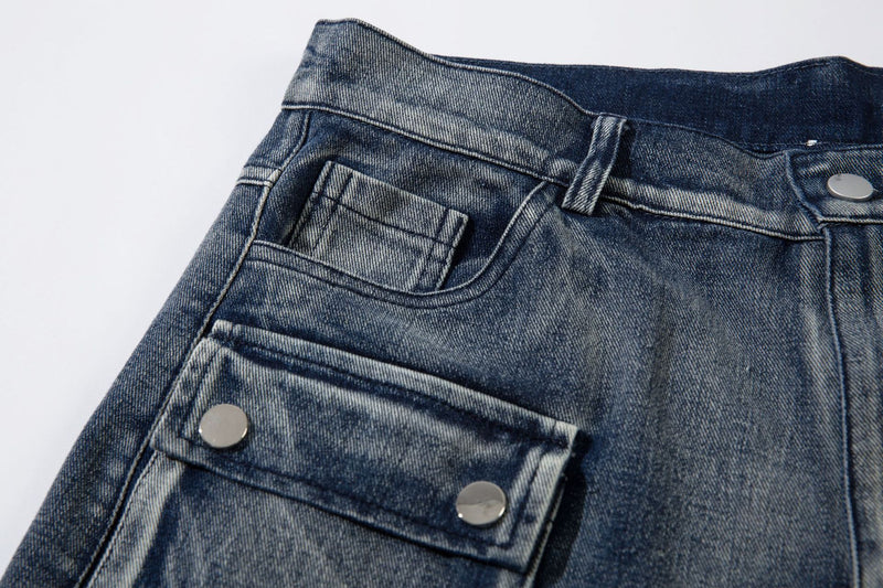 Wide-Leg Cargo Jeans with Barbed Wire Embroidery – Baggy Streetwear Denim