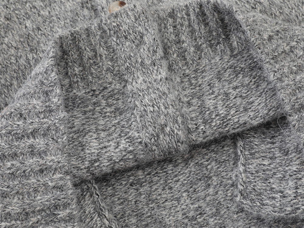 Shawl Collar Knit Cardigan Sweater – Relaxed Fit Button-Up