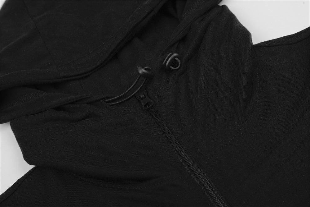 Men's Black Zip-Up Hoodie with Griffin Print